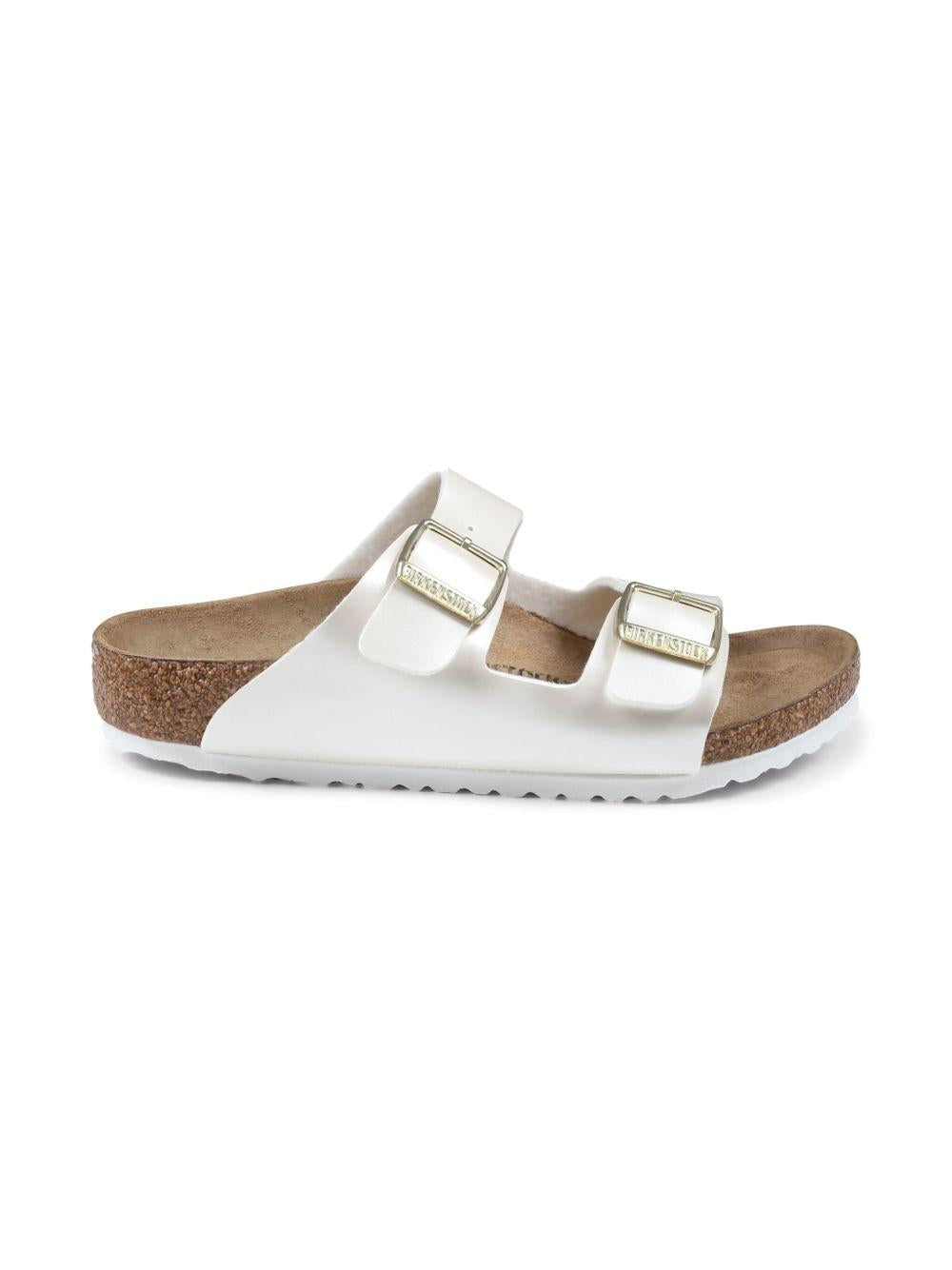 Ciabatte per bambina Birkenstock Kids Arizona bianche con doppia chiusura con fibbia 1029456 PEARL BIRKENSTOCK