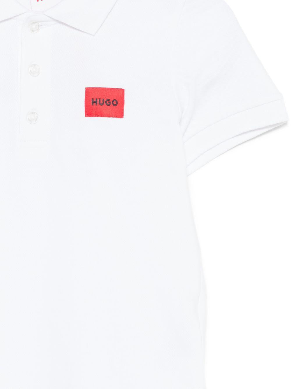 Polo per bambino Hugo Kids bianca con logo G01186 10P Hugo