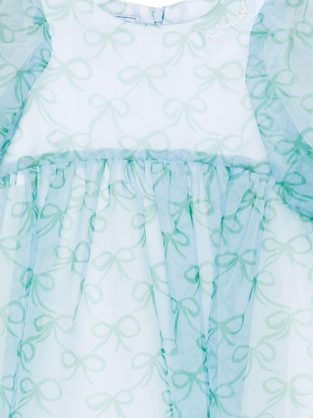 Abito per bambina Mi Mi Sol azzurro con maniche a palloncino MFAB784TS1114 LTB MIMISOL