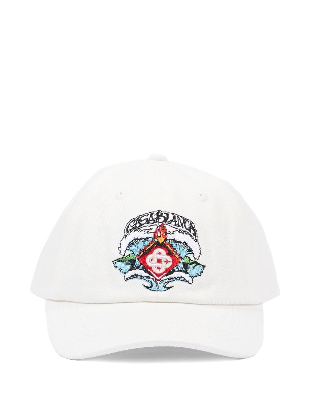 Cappello per bambino Casablanca Kids bianco con design ricamato KSP26HAT11601 WAVES CASABLANCA KIDS