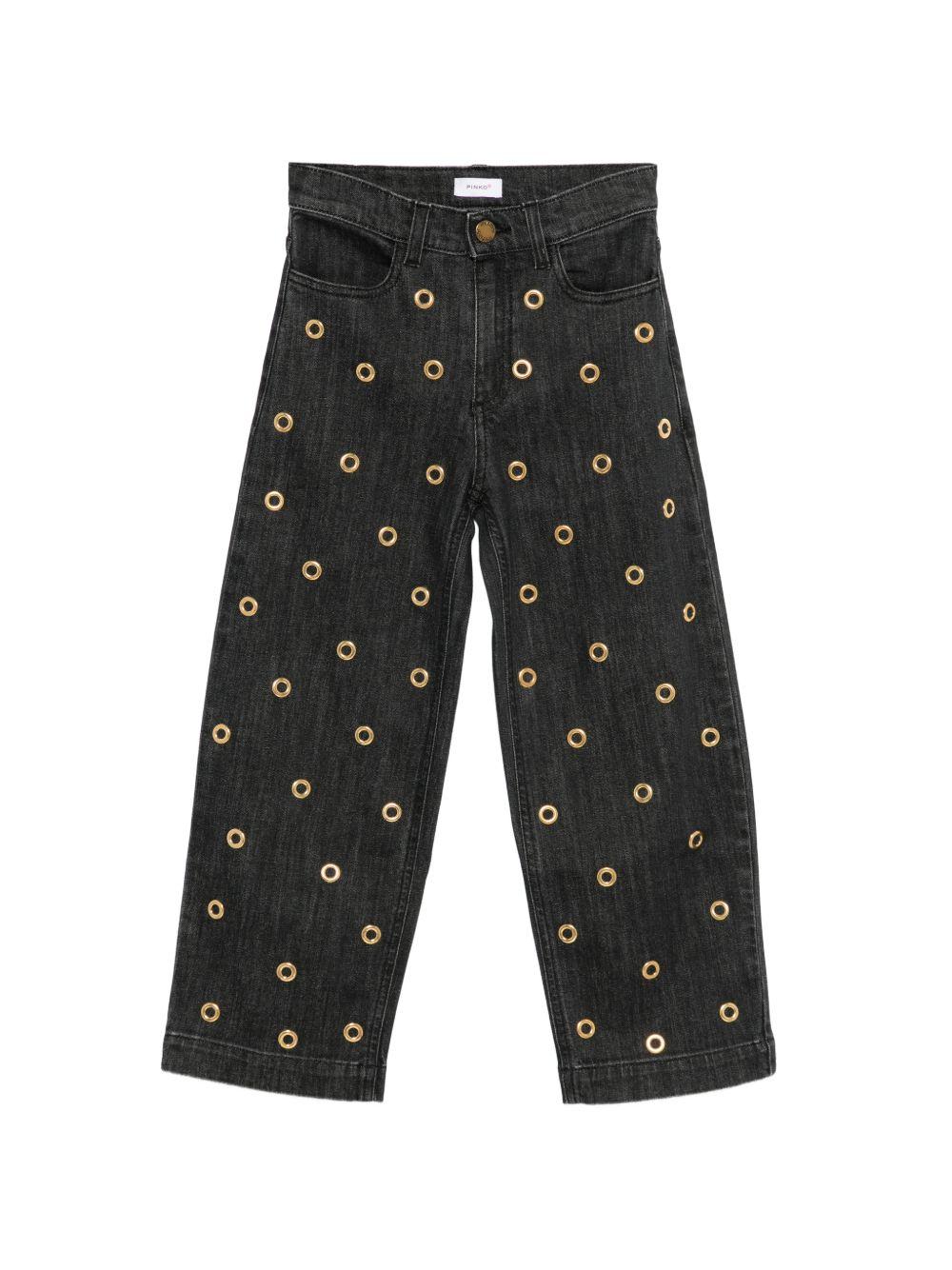 Jeans per bambina Pinko Kids nero con occhielli KFPA047CDS061 5026 PINKO KIDS
