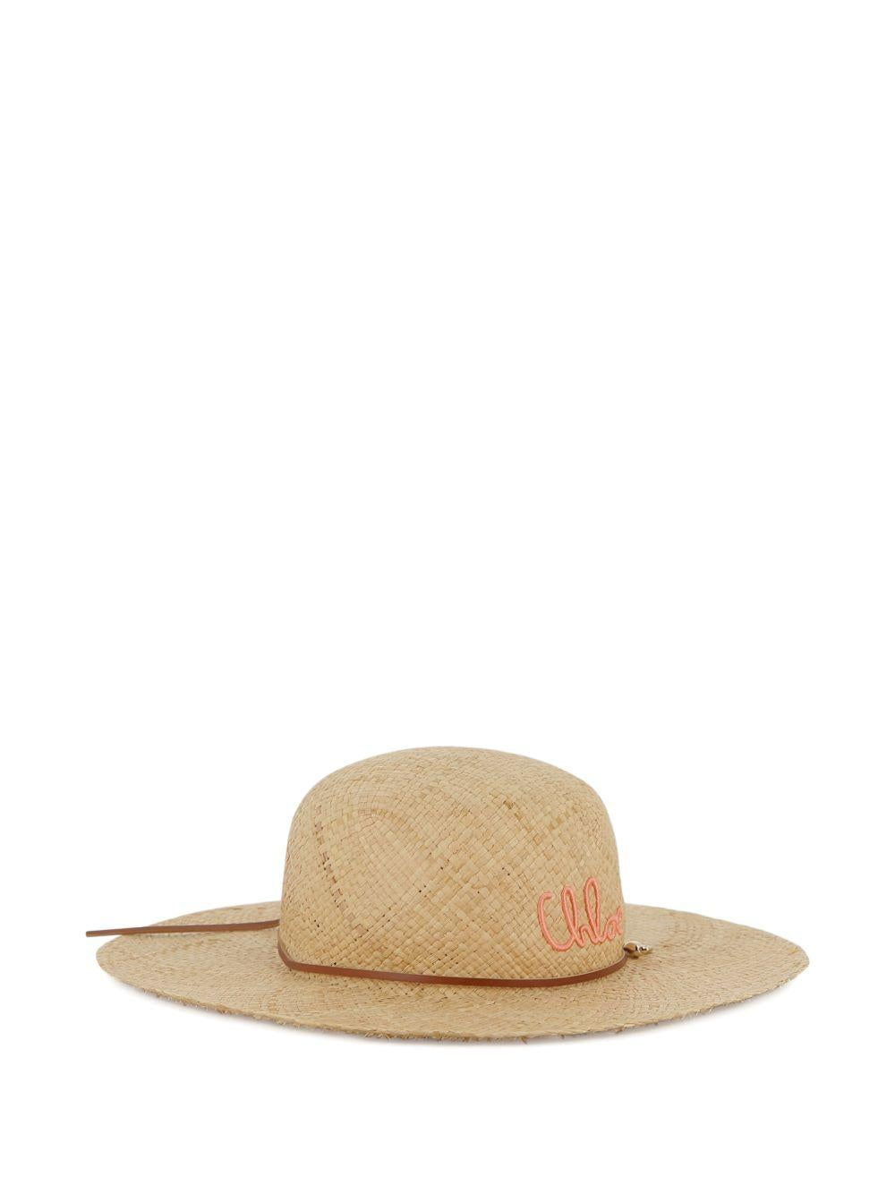 Cappello estivo per bambina Chloé Kids beige con ricamo C20868 43A CHLOE' KIDS