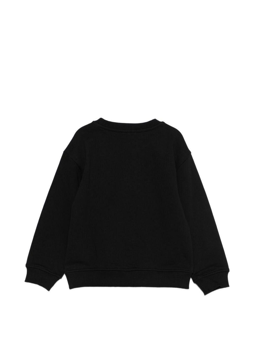 Felpa per bambini Moschino Kids nera con logo sul davanti HRF078LCA32 60100 MOSCHINO KIDS