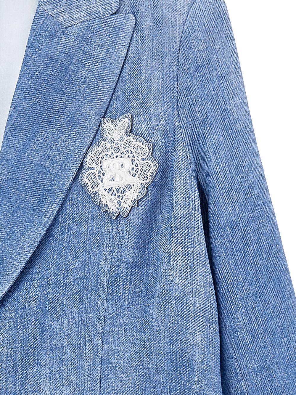 Giacca per bambina Ermanno Scervino Junior azzurra con revers classici Z1G101 7366 0062 ERMANNO SCERVINO JUNIOR