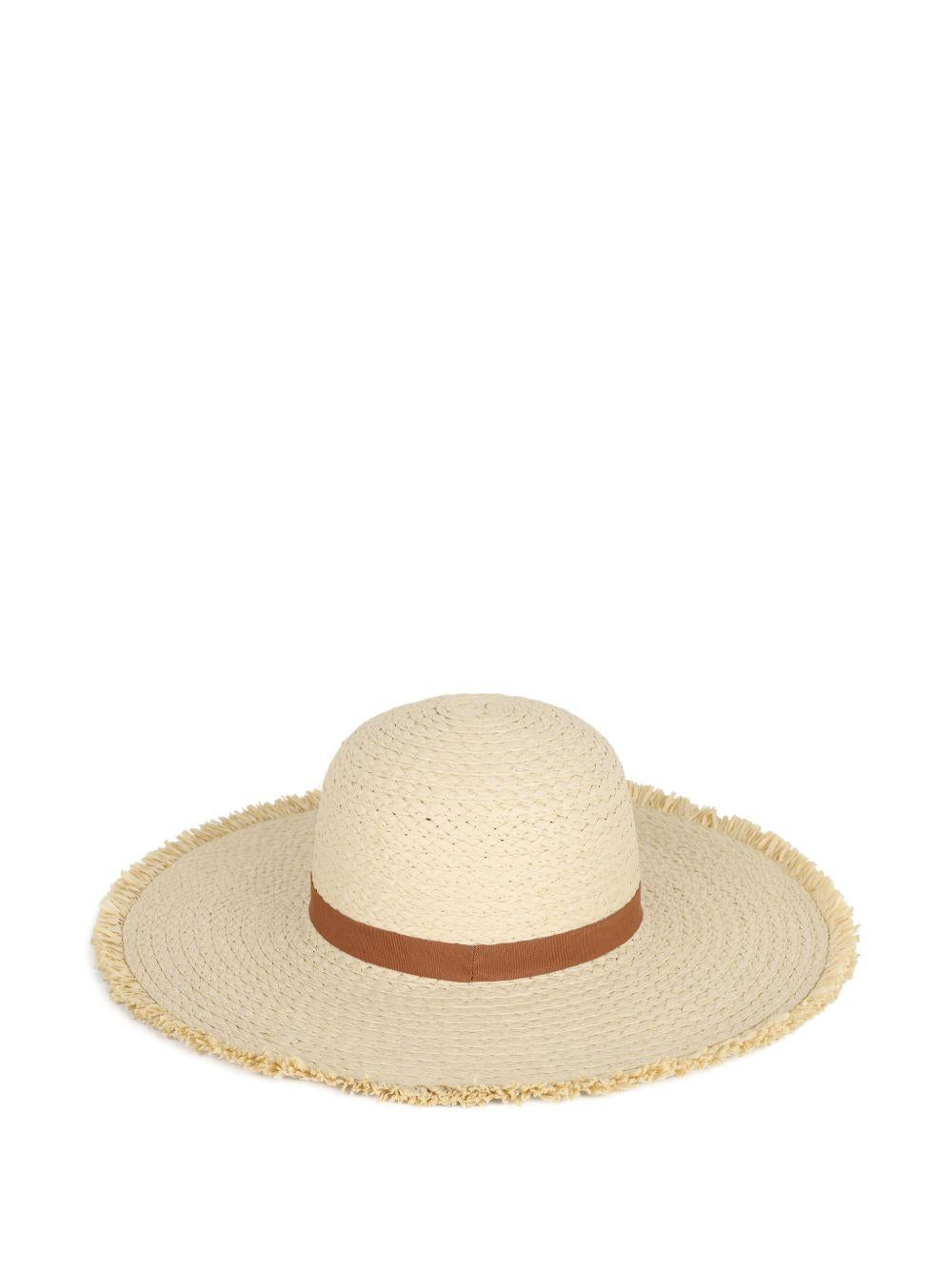 Cappello estivo per bambina Michael Kors Kids beige con frange R30627 117 MICHAEL KORS KIDS