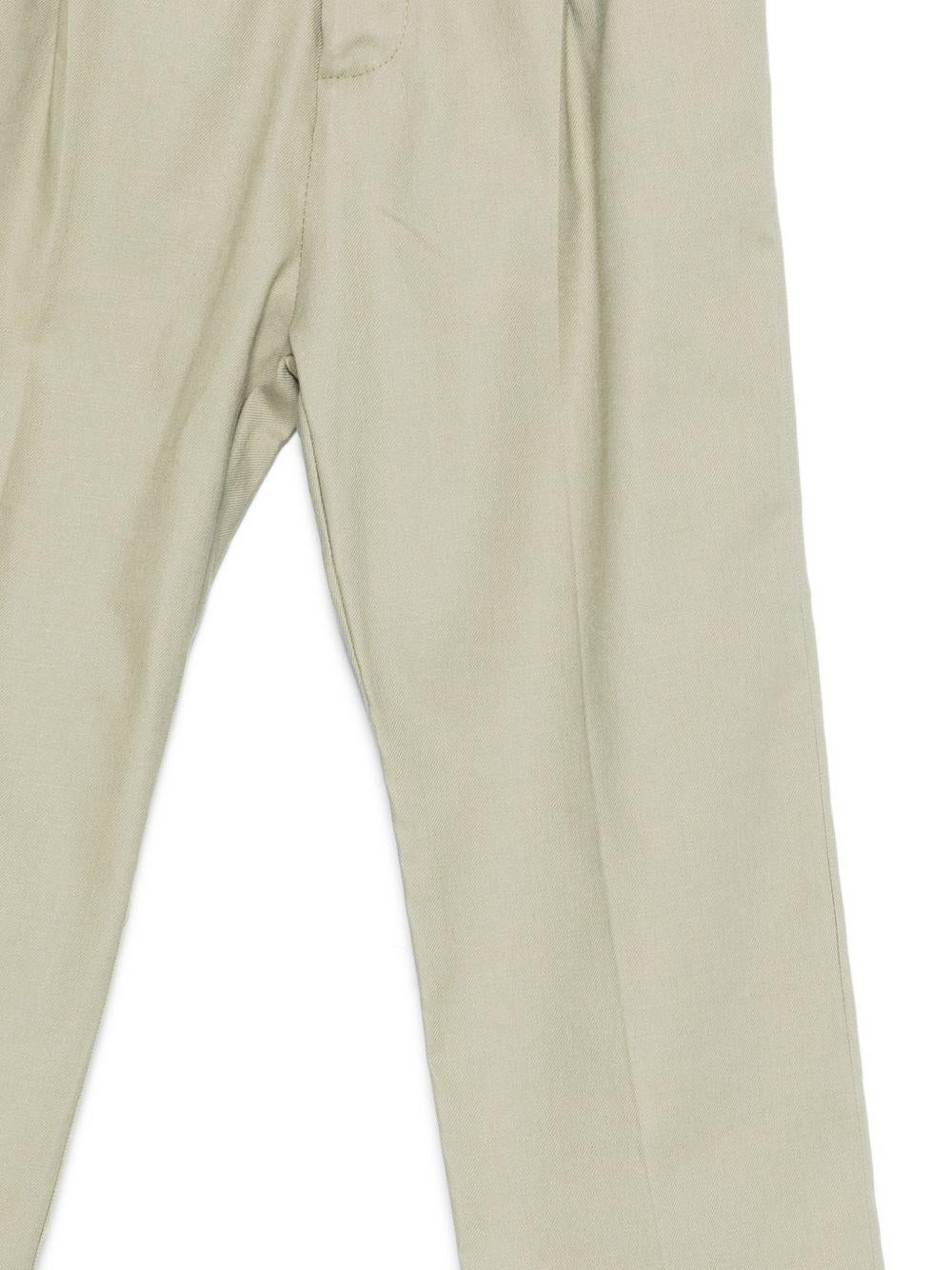 Pantaloni per bambino Paolo Pecora Kids verde con pieghe e bottoni PP4239 MATCH PAOLO PECORA KIDS