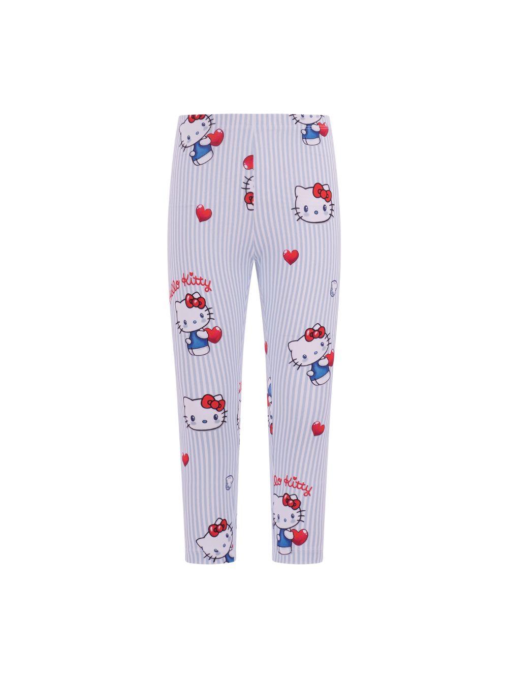 Pantaloni per bambina Monnalisa azzurri con stampa grafica all-over 19G419NP 7749 9958 MONNALISA
