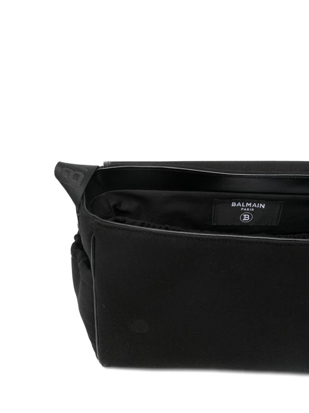 Borsa fasciatoio per neonati Balmain Kids nera con logo ricamato BY0618 Z0042 930AV BALMAIN KIDS