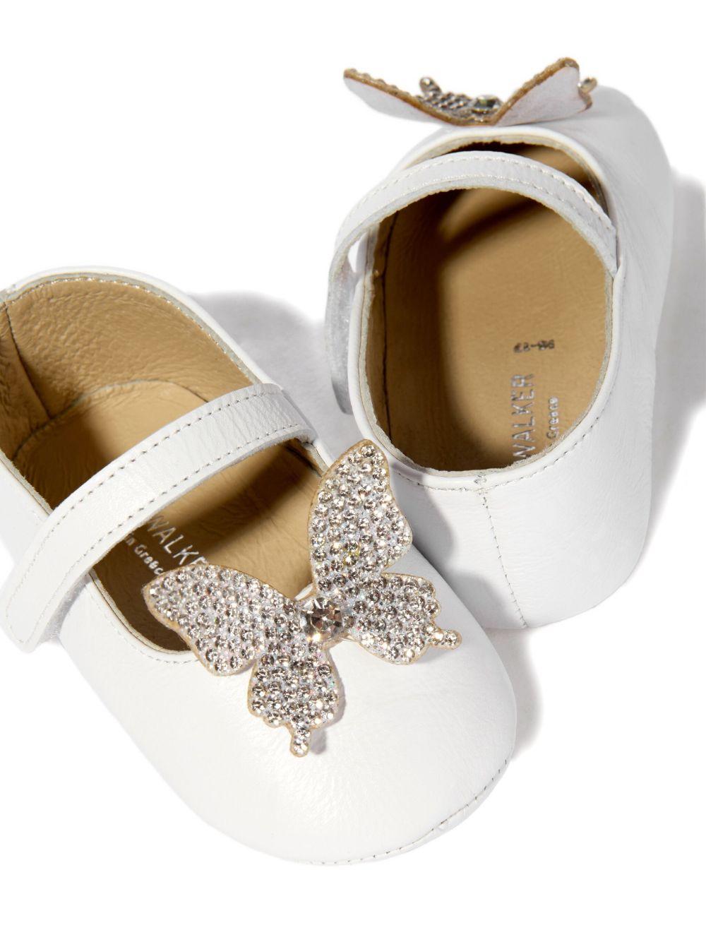 Ballerine per neonata BabyWalker bianche con farfalle PB1654 WHITE BABYWALKER