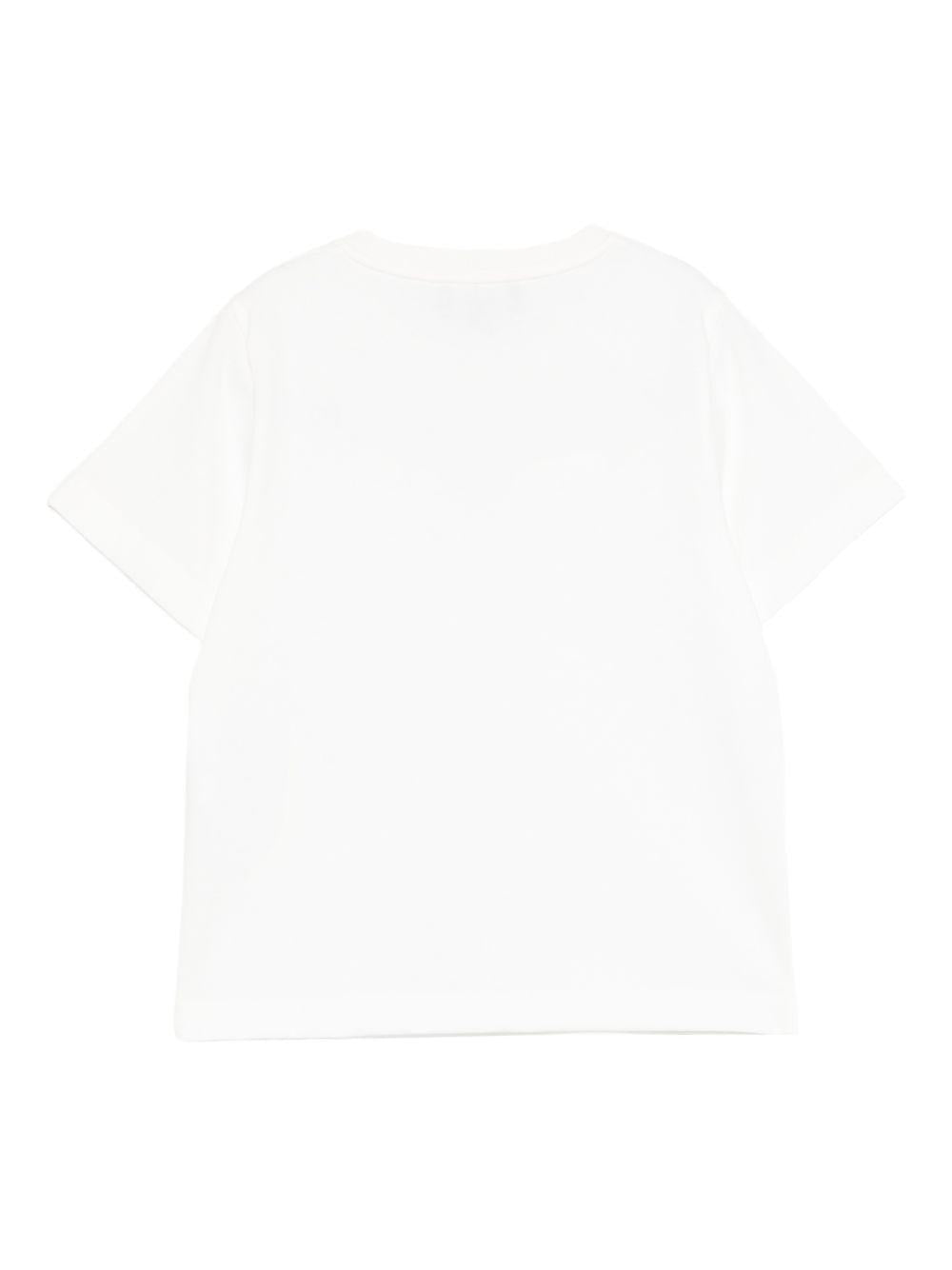 T-shirt per bambino Emporio Armani Kids bianca con logo Aquila sul davanti EB000943 AF13715 U0003 EMPORIO ARMANI KIDS