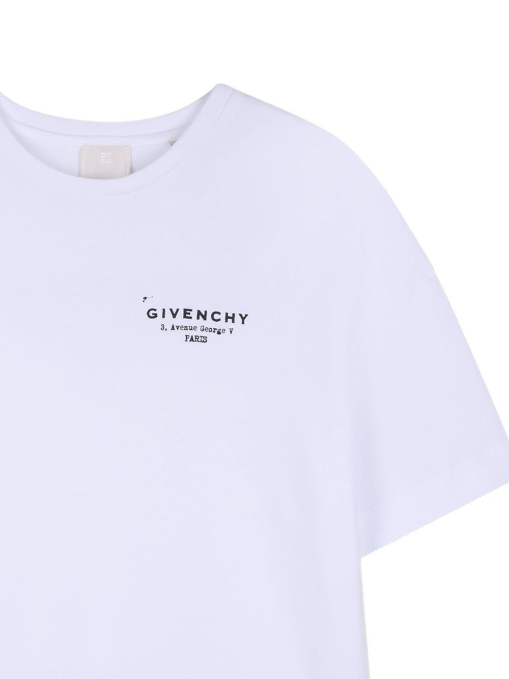 Abito per bambina Givenchy Kids bianco con stampa logo sul davanti H31225 10P GIVENCHY KIDS