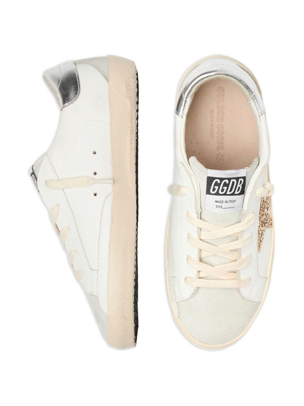 Sneakers in pelle per bambina Golden Goose Kids bianco con stella glitter F00102F008030 10417 GOLDEN GOOSE KIDS