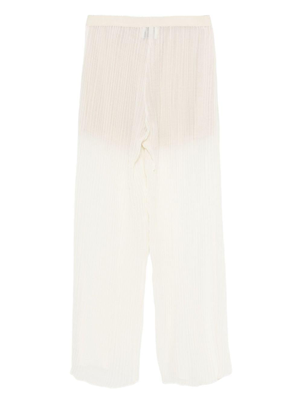 Pantaloni per donna ALYSI bianchi con vita alta plissettata 165107 A5011 LT ALYSI