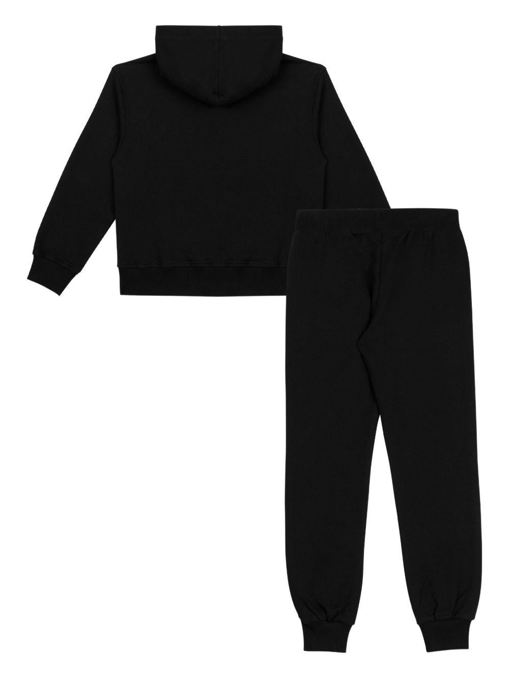 Tuta sportiva per bambini Moschino Kids nero con stampa Teddy HUK04ALCA40 60100 MOSCHINO KIDS