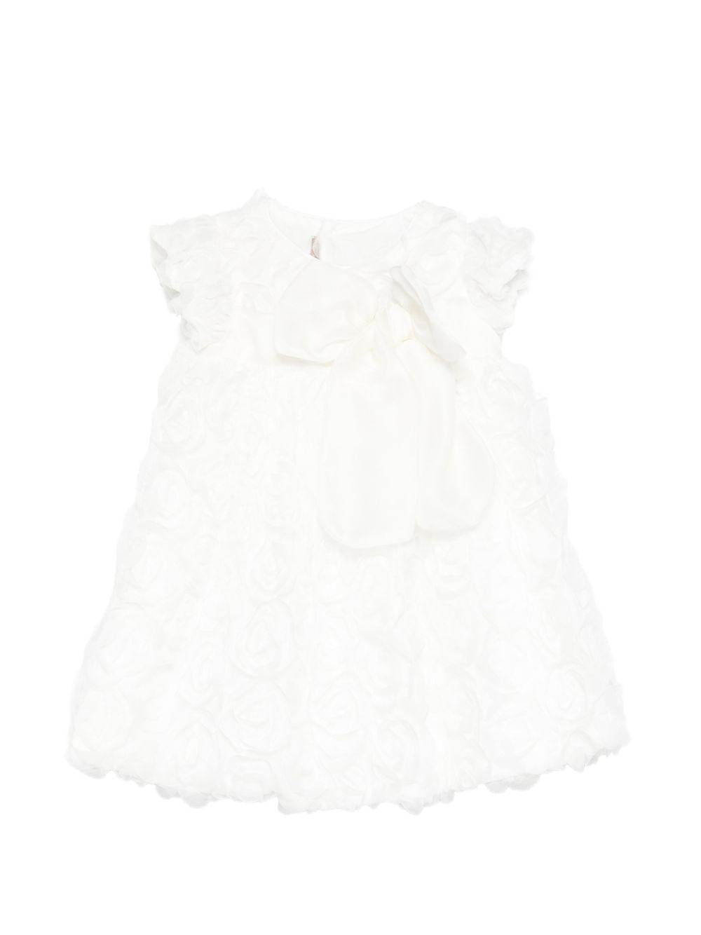 Abito per neonata La Stupenderia bianco con dettagli floreali 2CCAB66 X04 LA STUPENDERIA
