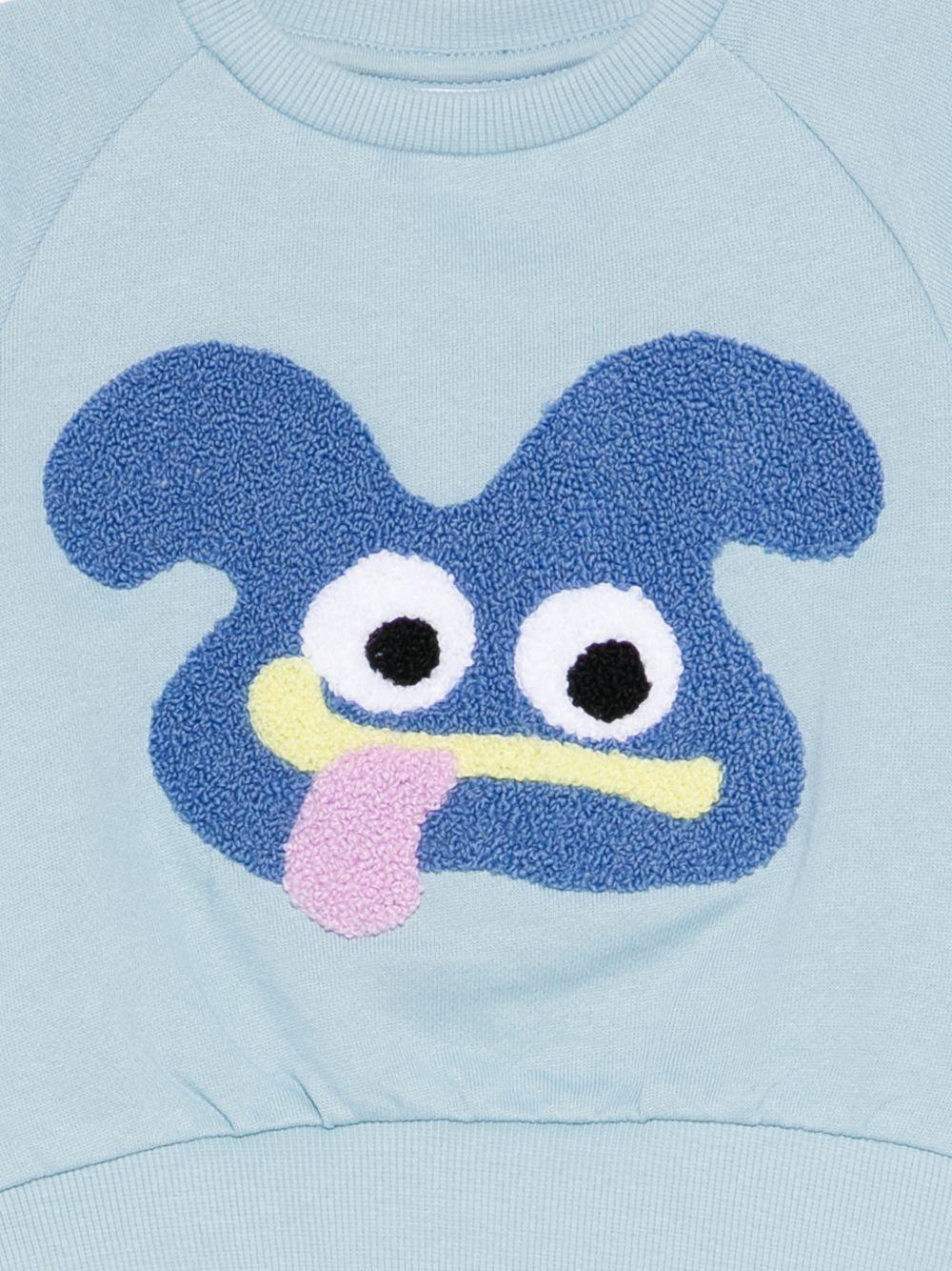 Felpa per neonato Molo blu con stampa ricamata 6S26J203 5614 MOLO
