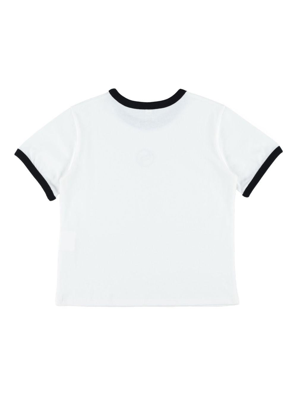 T-shirt per bambina Stella McCartney Kids bianca con dettagli del logo sul davanti TY8C61 Z0434 101 STELLA McCARTNEY KIDS