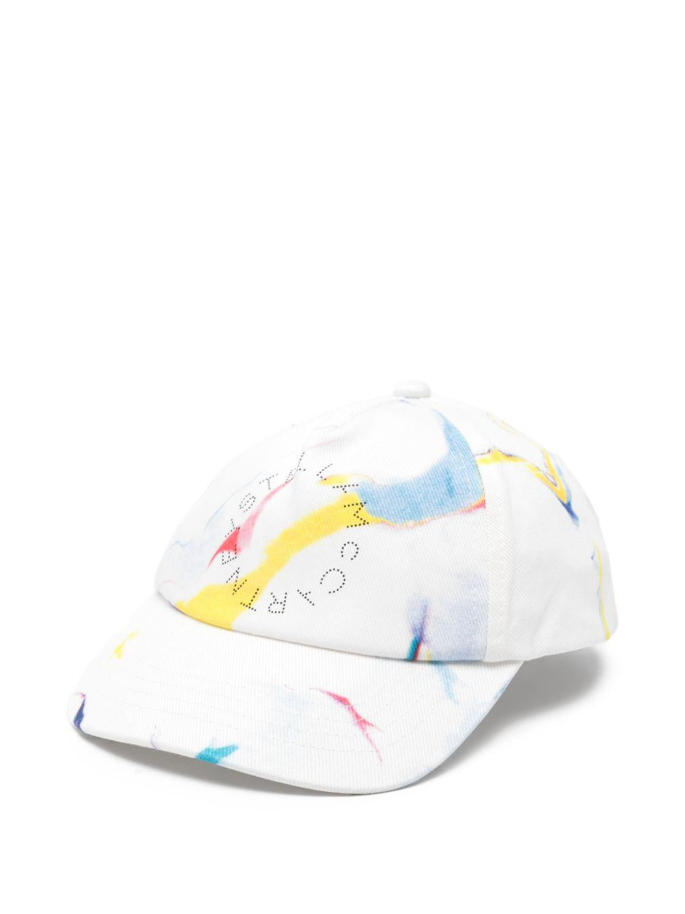 Berretto per bambino Stella McCartney Kids bianco con stampa baseball TY0B67 Z3474 101MC STELLA McCARTNEY KIDS