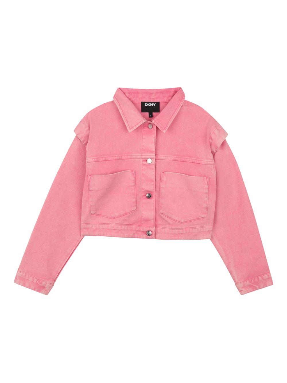 Giubbino per bambina DKNY Kids rosa con colletto D62687 48K DKNY