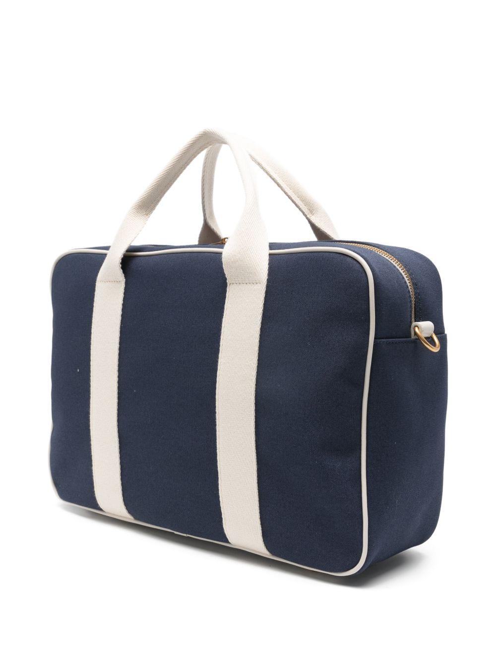 Borsa fasciatoio per neonati Balmain Kids blu con finiture a contrasto BY0608 Z3829 649AV BALMAIN KIDS