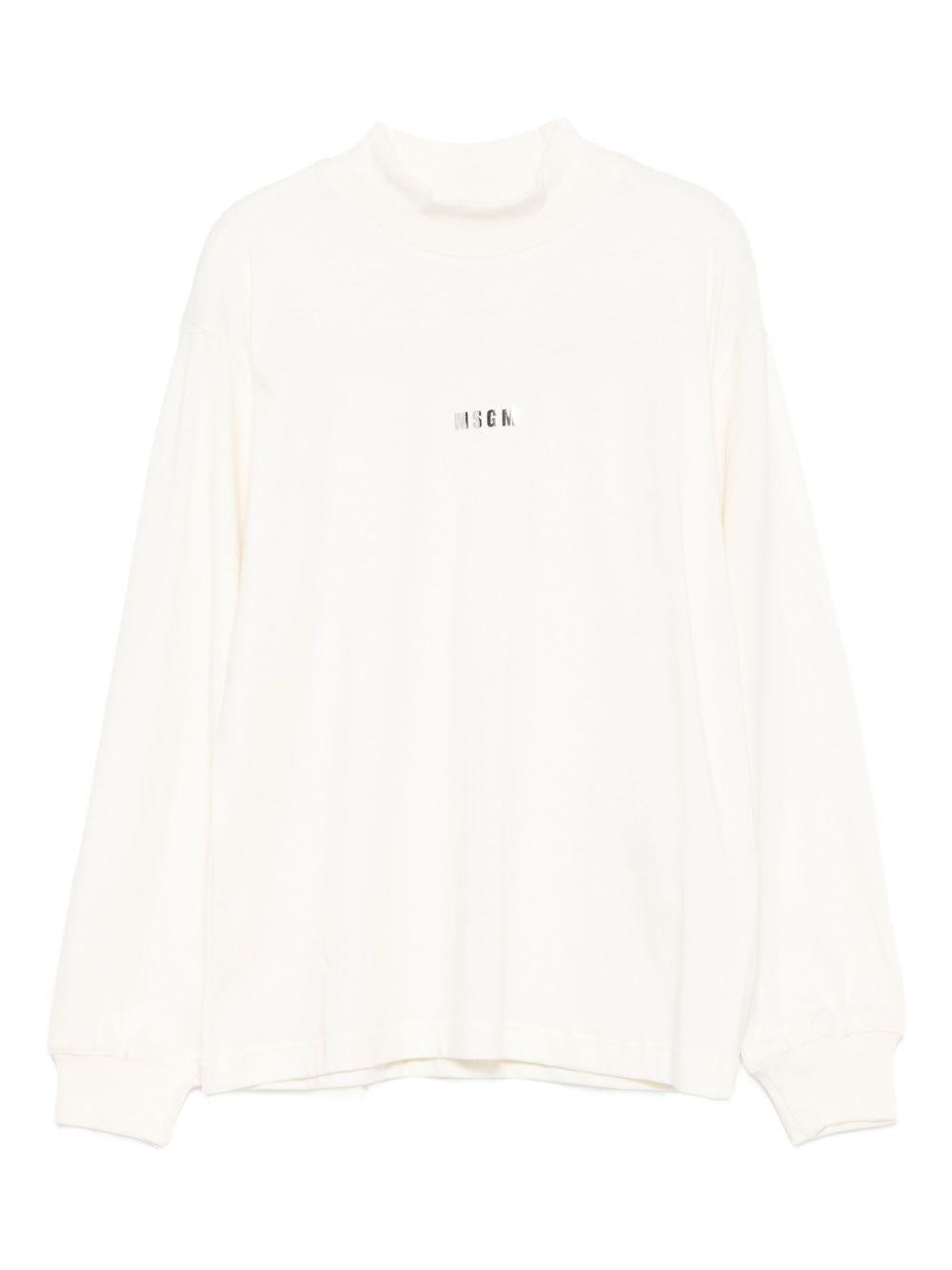 T-shirt per bambina MSGM Kids bianco con logo sul davanti F5MSJGTH192 013 MSGM KIDS