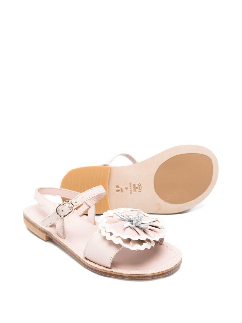 Sandali per bambina Bonpoint rosa con applicazione fiori sul davanti S06GSOL00009 025A BONPOINT
