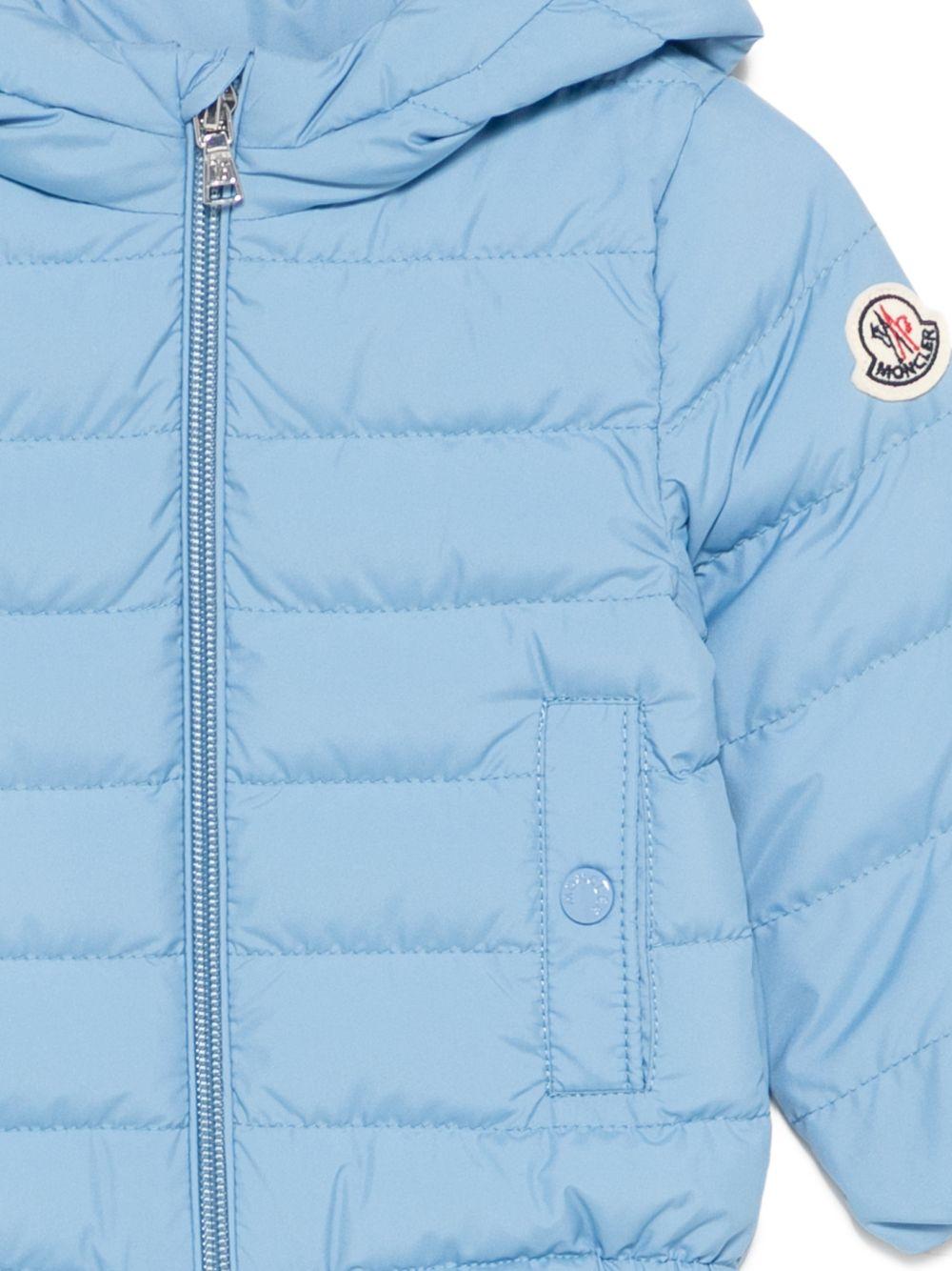 Giubbino per neonato Moncler Enfant azzurro con cappuccio L19511A00024597YW 70Q MONCLER ENFANT