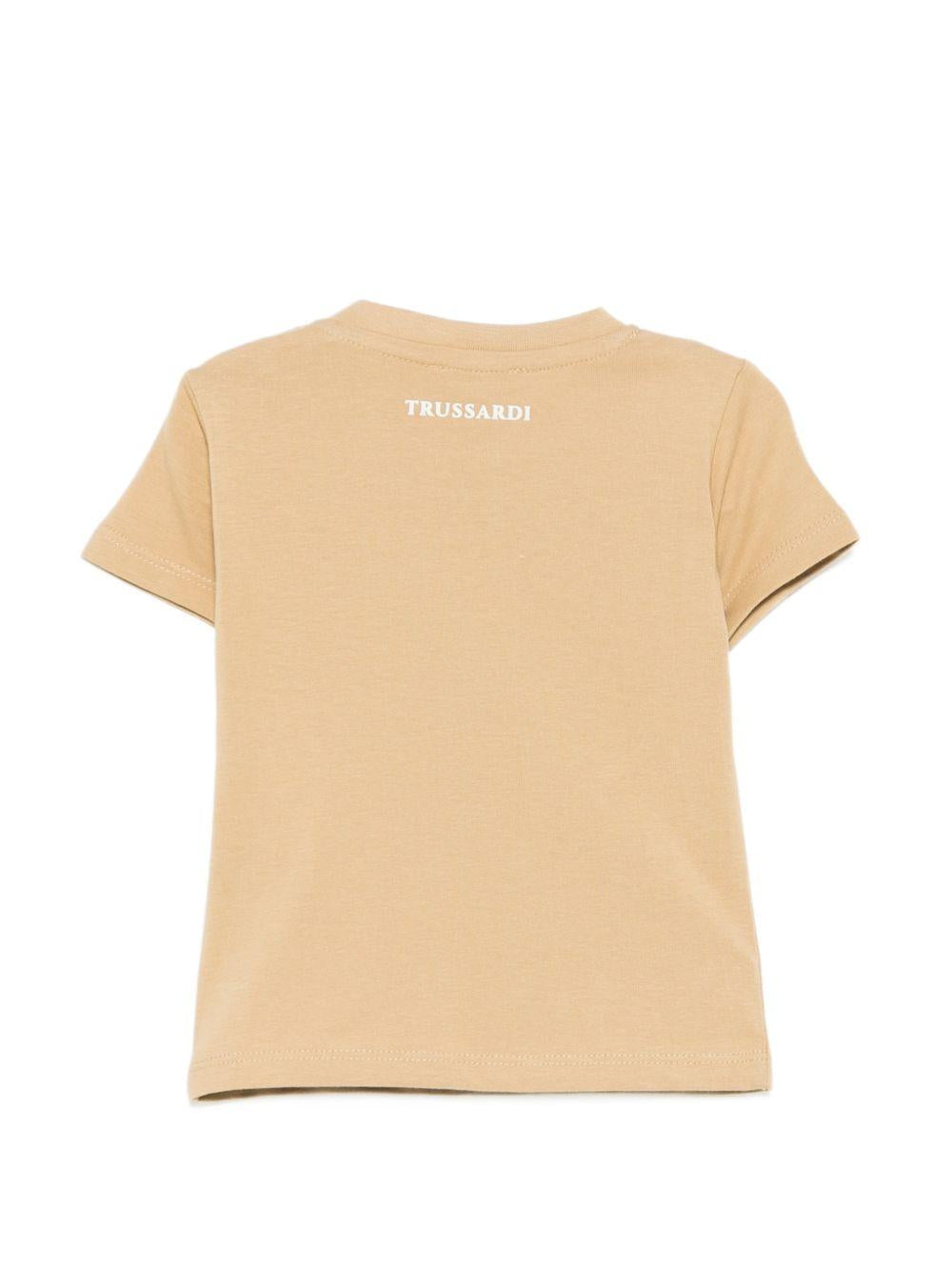 T-shirt per neonato Trussardi Junior beige con stampa grafica TIP26072TS BROWN INC. TRUSSARDI JUNIOR