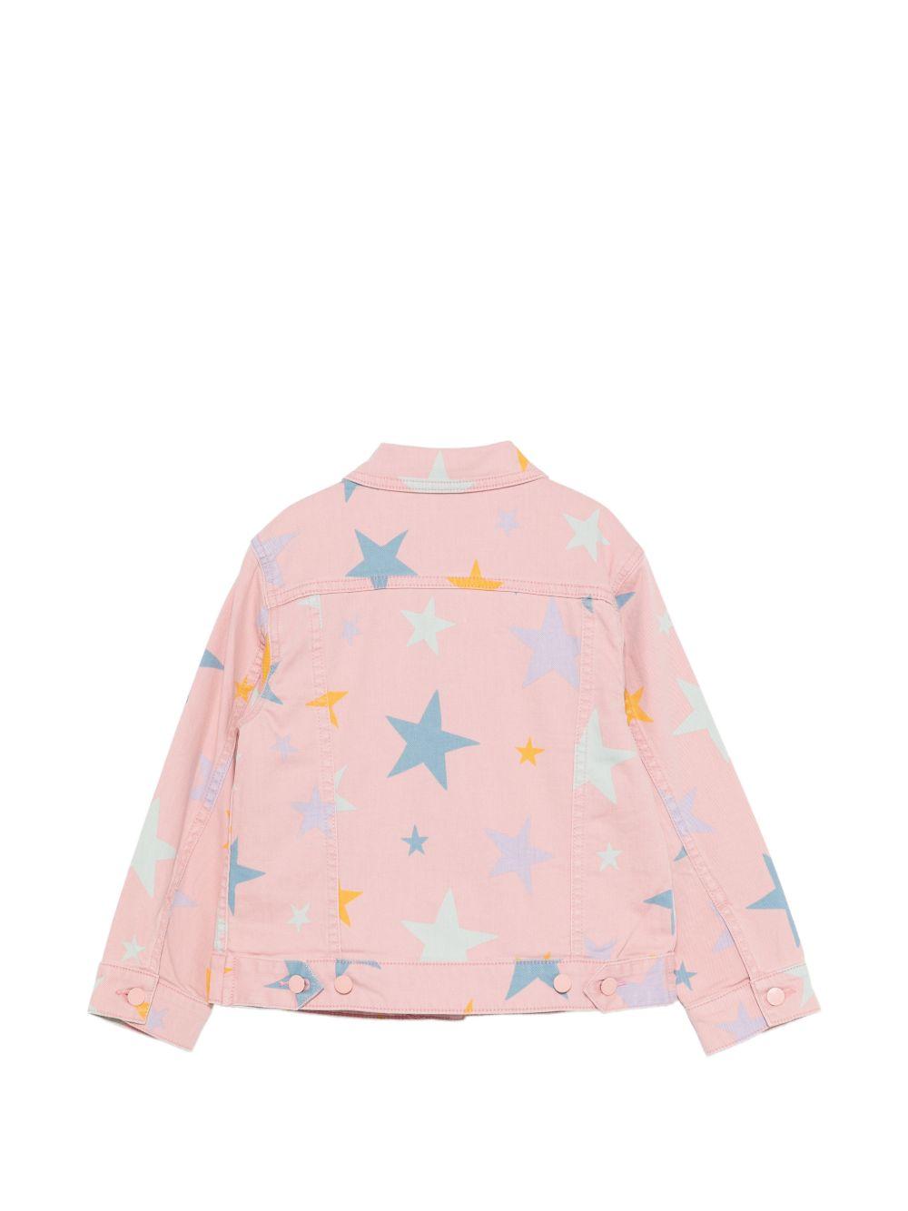 Giacca per bambina Stella McCartney Kids rosa con stampa stelle TY2A37 Z2572 507MC STELLA McCARTNEY KIDS