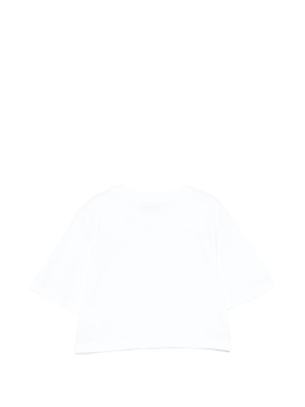 T-shirt per bambina MSGM Kids bianca modello crop S6MSJGTH002 001 MSGM KIDS