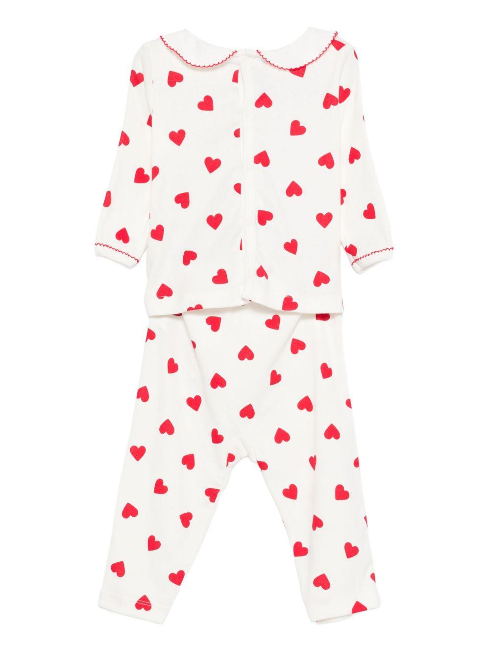 Tutina per neonati Petit Bateu bianca con stampa con cuore A0DRL 01 PETIT BATEAU