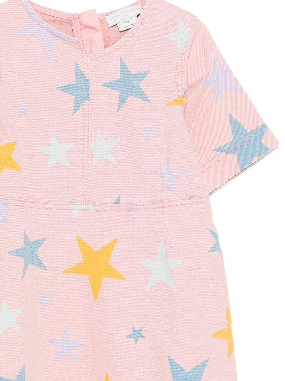Abito per bambina Stella McCartney Kids rosa con stampa stelle TY1B01 Z2572 507MC STELLA McCARTNEY KIDS