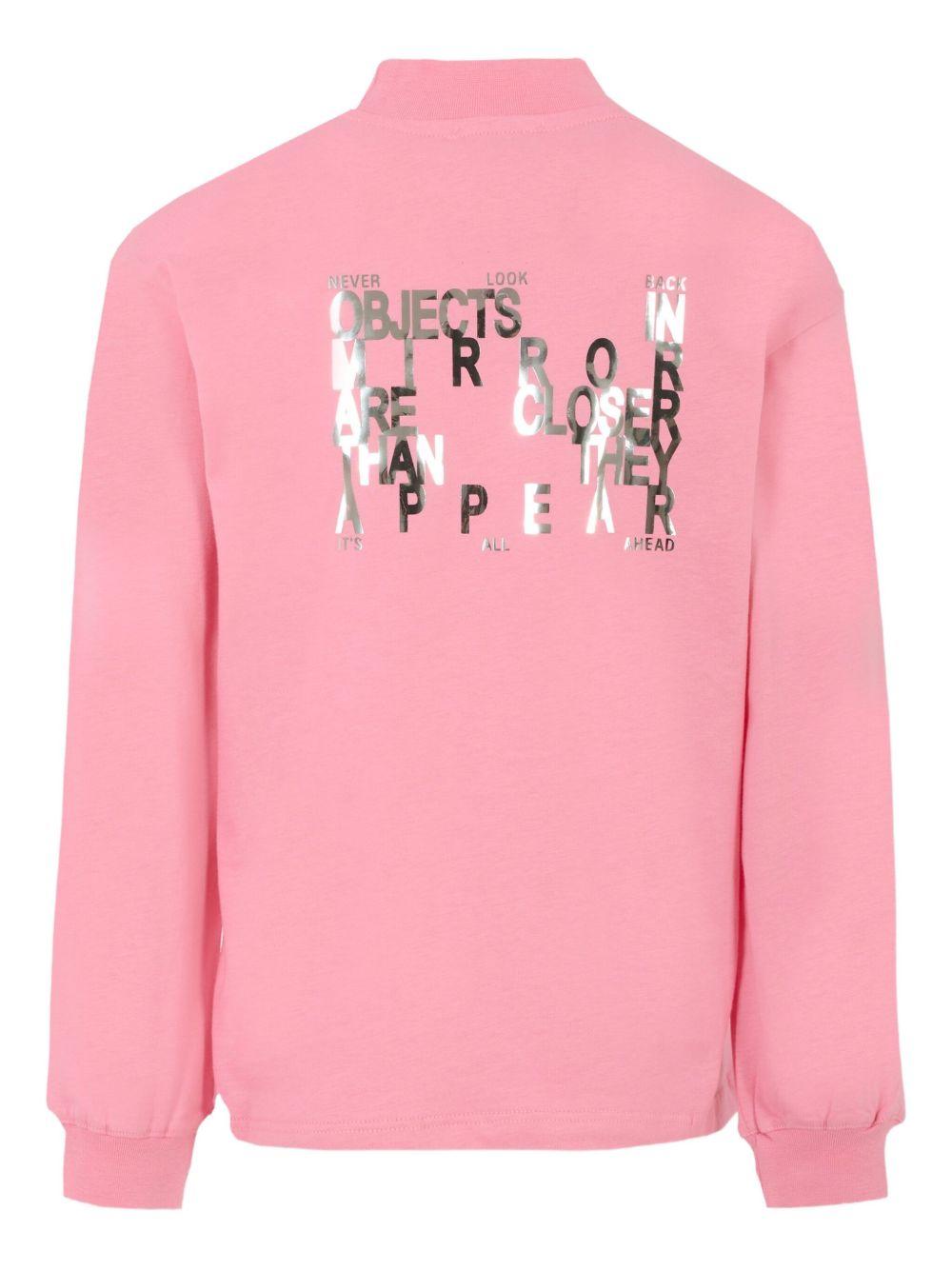 T-shirt per bambina MSGM Kids rosa con collo alto F5MSJGTH192 MS038 MSGM KIDS