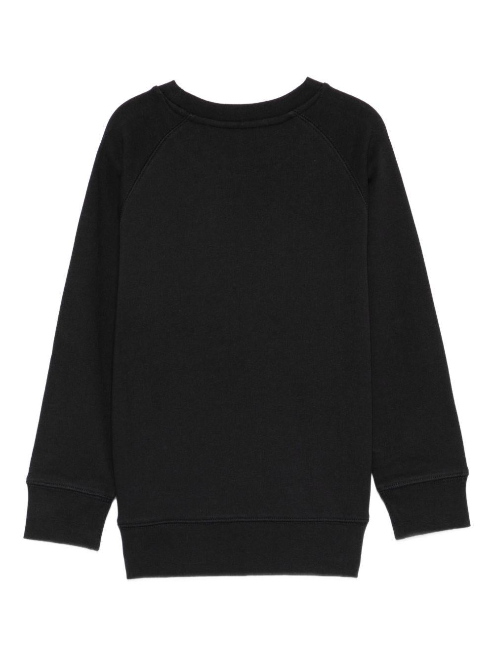 Felpa Mike per bambino Molo nera con stampa smile sul davanti 6S26J201 0099 MOLO