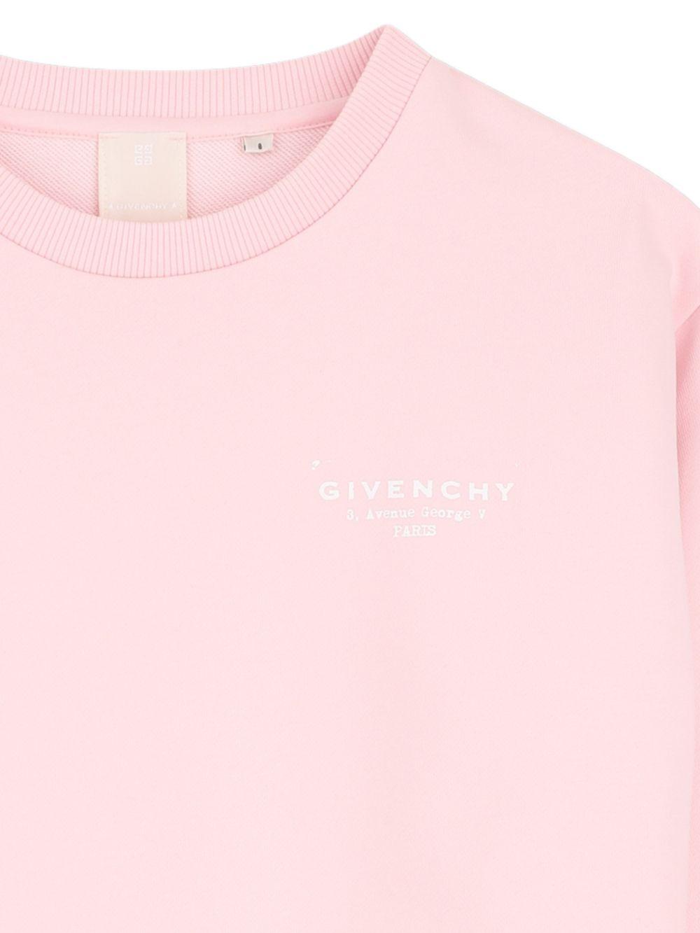 Felpa per bambina Givenchy Kids rosa con stampa tono su tono H31098 44Z GIVENCHY KIDS