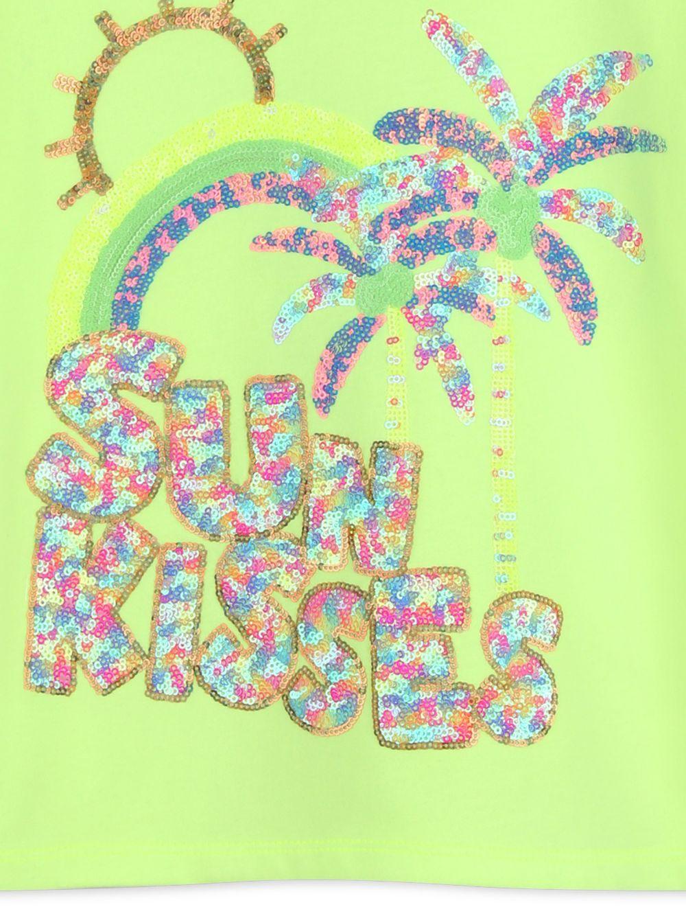 T-shirt per bambina Billieblush verde con decorazione con paillettes U21922 552 BILLIEBLUSH