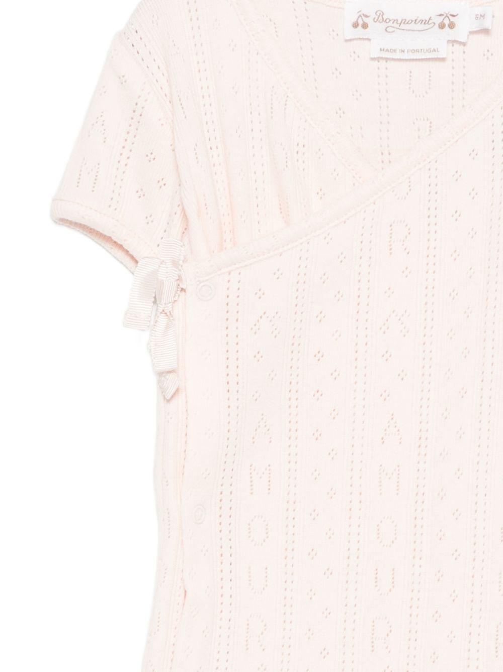 Tutina per neonata Bonpoint rosa con lavorazione a maglia S06NNIK00013 021A BONPOINT