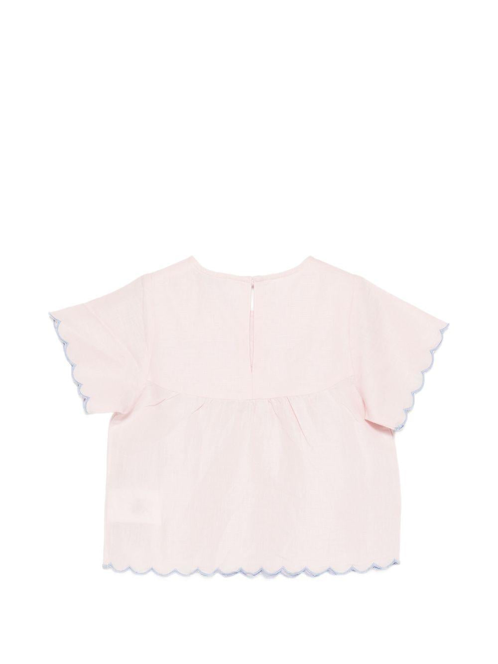 Top per bambina Stella McCartney Kids rosa con orlo a smerlo TY5B01 Z0138 51R STELLA McCARTNEY KIDS