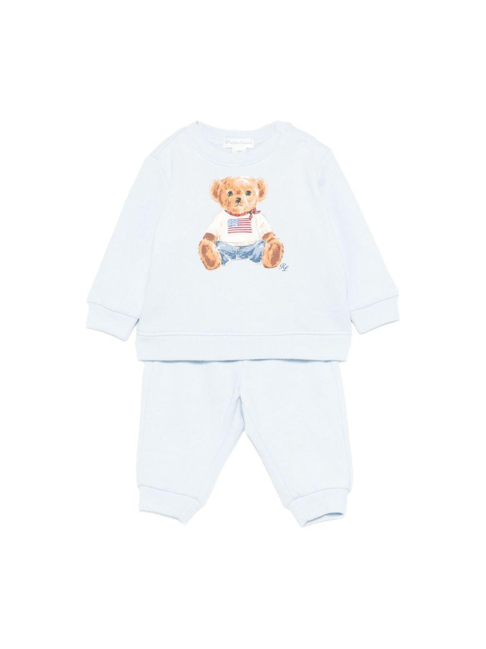 Set di maglia e pantaloni per neonata Polo Ralph Lauren Kids azzurri con stampa grafica Teddy 320P02078 001 Ralph Lauren kids