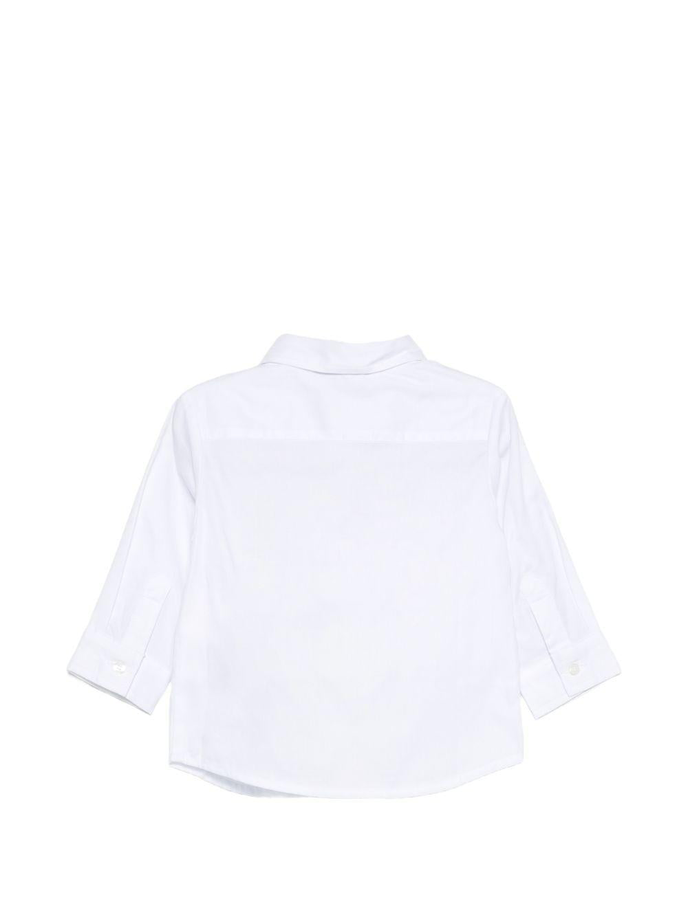 Camicia per neonato Moschino Kids bianca con Teddy Bear ricamato sul davanti MUC01NLNE06 10101 MOSCHINO KIDS