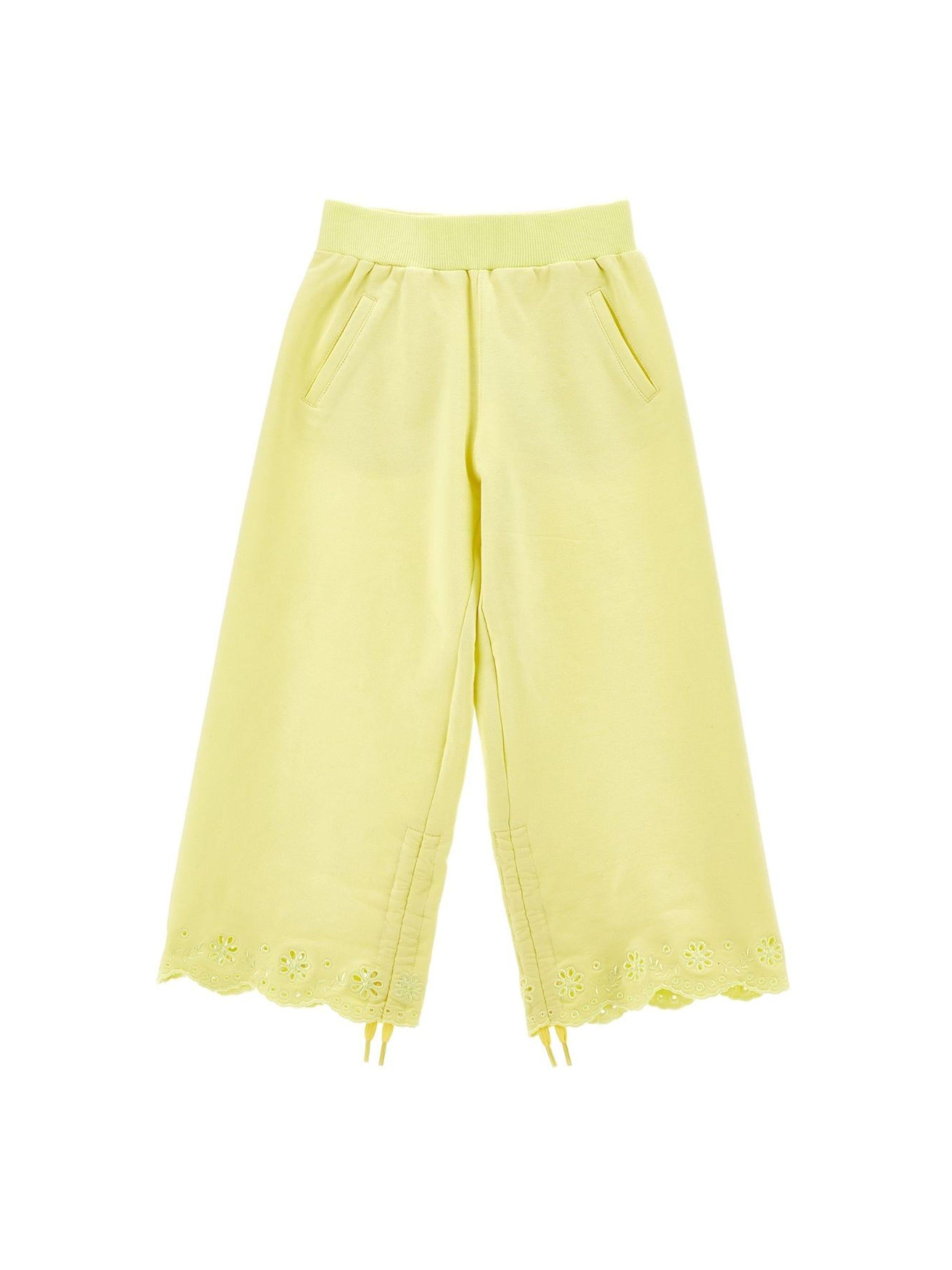 Pantaloni per bambina Monnalisa giallo con orlo con coulisse 17G400 7014 0014 MONNALISA