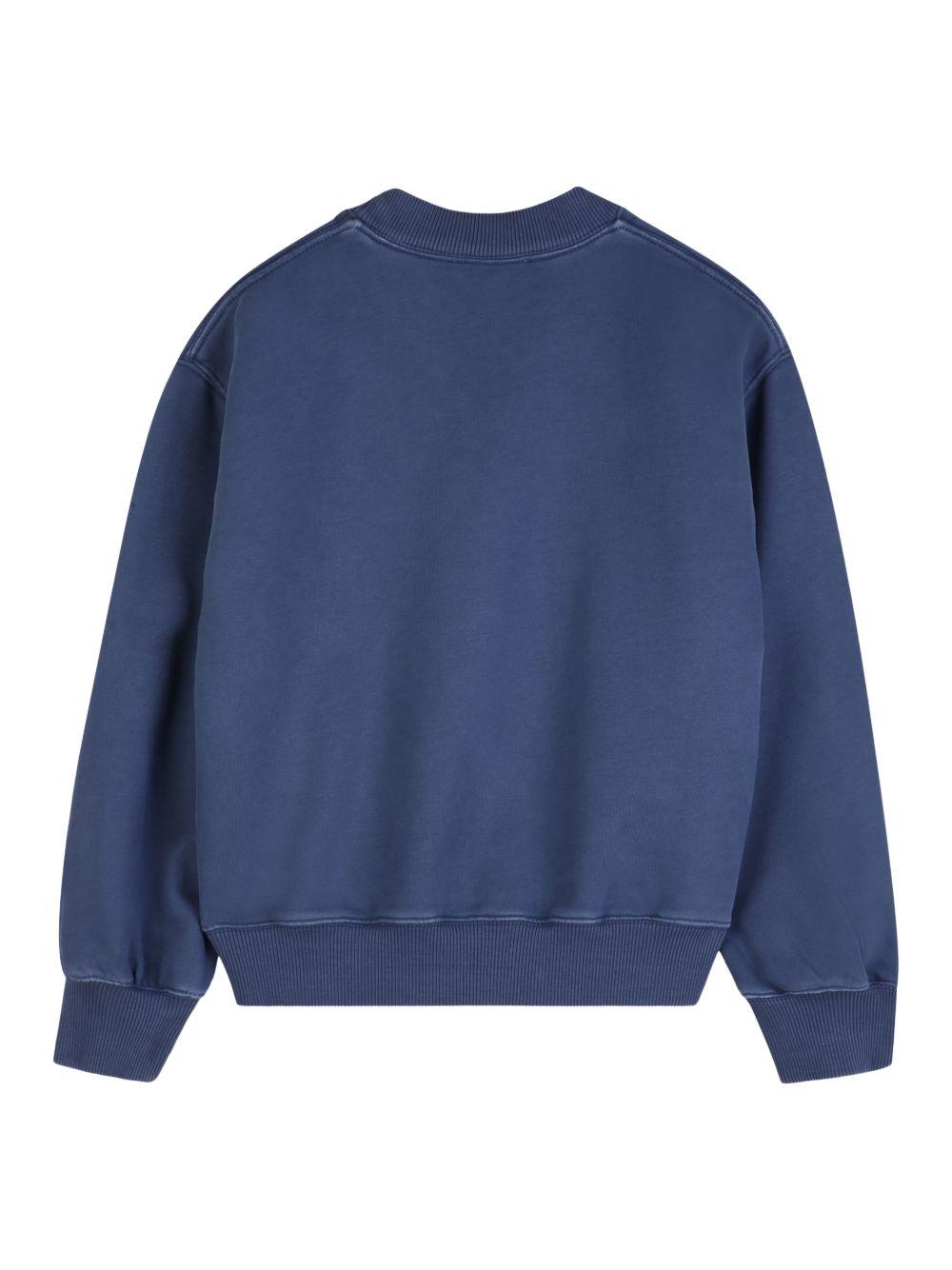 Felpa per bambina Chloé Kids blu con logo goffrato C20843 80S CHLOE' KIDS