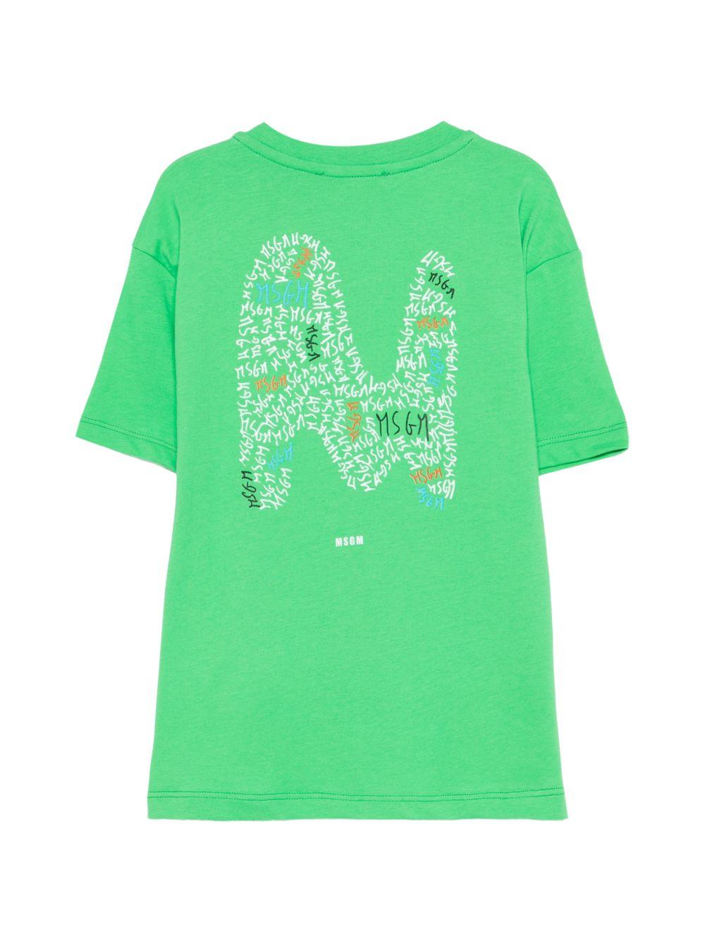 T-shirt per bambino MSGM Kids verde con stampa grafica S6MSJBTH232 MS006 MSGM KIDS
