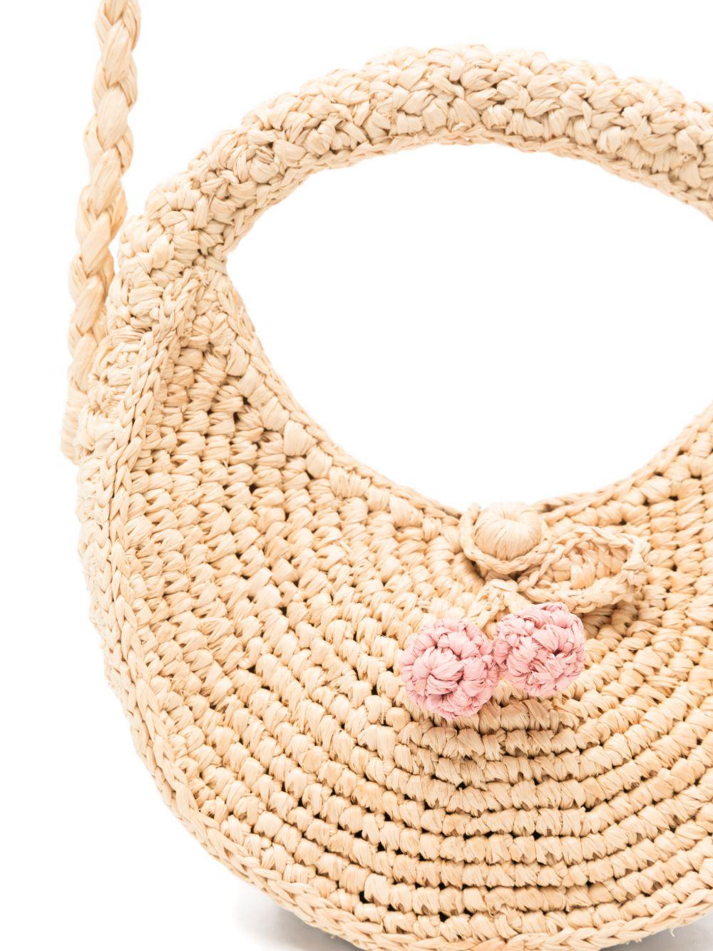 Borsa a spalla Loulou per bambina Bonpoint beige con applicazione a fiori S06GBAW00002 006 BONPOINT