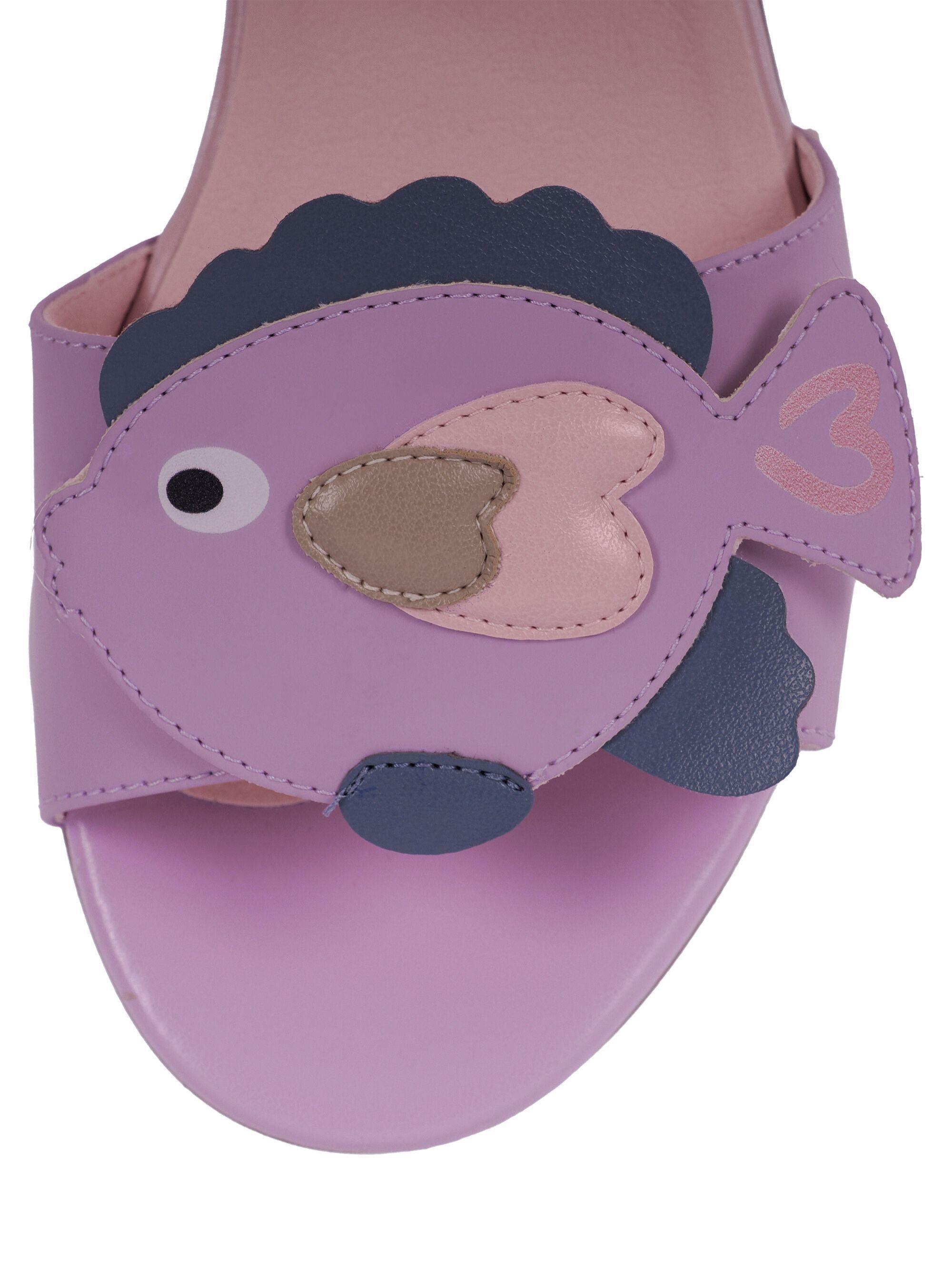 Sandali per bambina Stella McCartney Kids viola con applicazione pesci TY0B86 Z3611 539 STELLA McCARTNEY KIDS