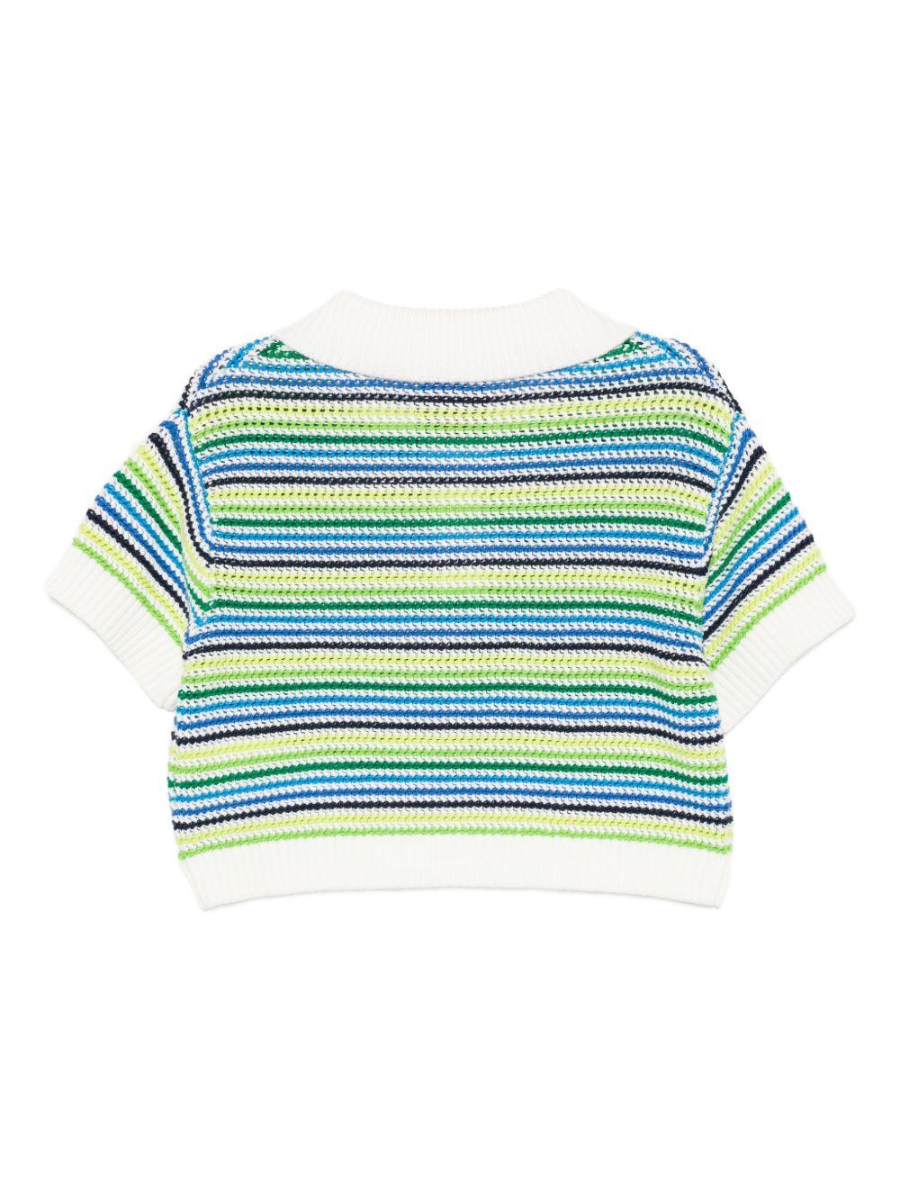 T-shirt per bambina Casablanca Kids multicolor con colletto polo KSP26KW136301 STRIPE CASABLANCA KIDS