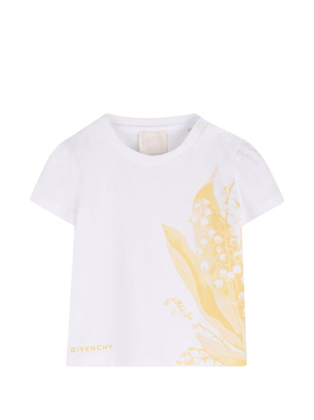 T-shirt per neonata Givenchy Kids bianca con stampa grafica H31182 10P GIVENCHY KIDS