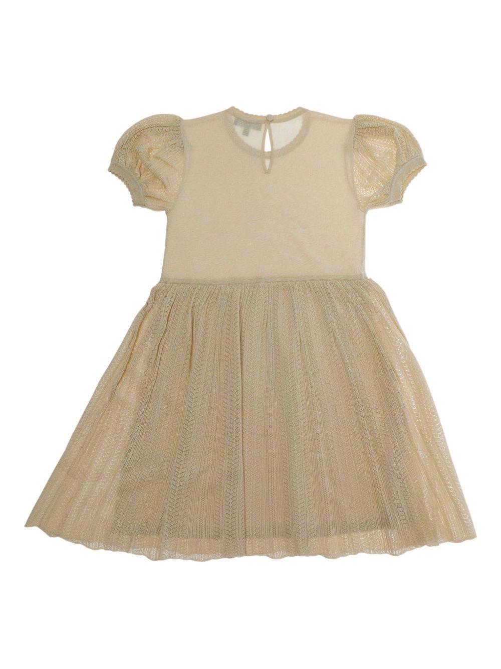 Abito per bambina Emporio Armani Kids beige con maniche a sbuffo EG000776 AF22791 U0007 EMPORIO ARMANI KIDS