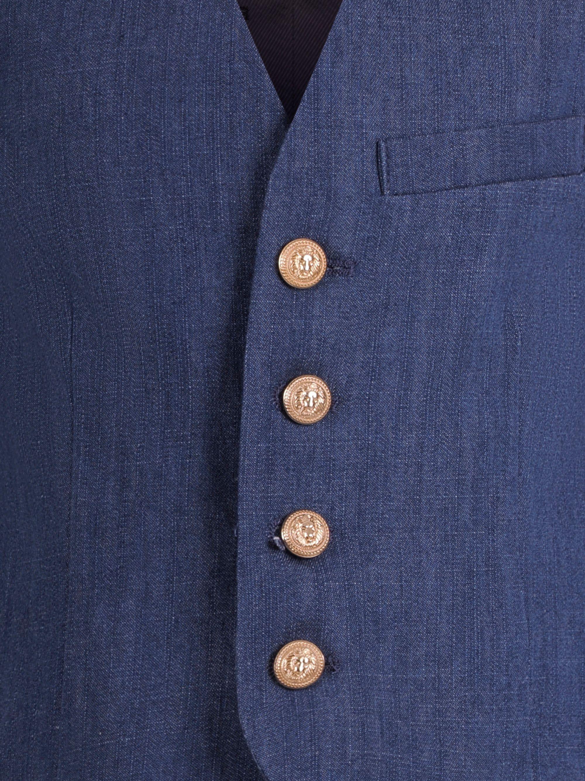 Gilet per bambino Balmain Kids blu con bottoni dorati BY2P82 P0588 625 BALMAIN KIDS