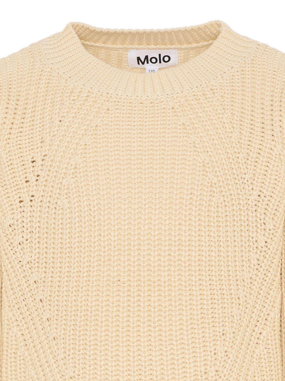 Maglione per bambina Molo beige con texture traforata 2S26K202 8894 MOLO